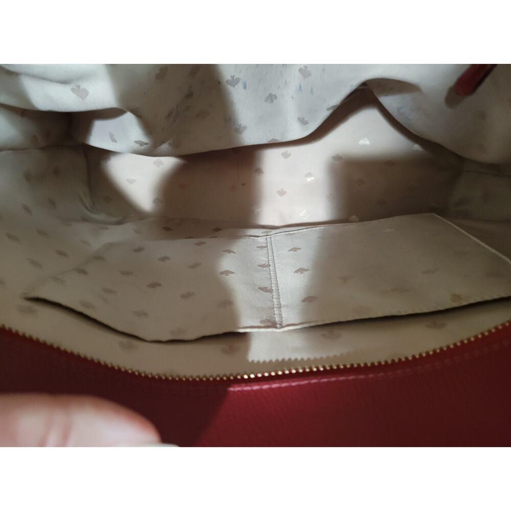 Kate Spade Cherry Red Zipper Tote Leather Excellent. Look!!👀 - Picture 8 of 9